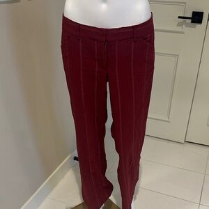 The Limited Drew Fit red pinstripe trousers